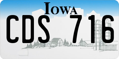 IA license plate CDS716