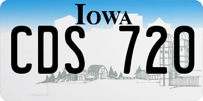 IA license plate CDS720