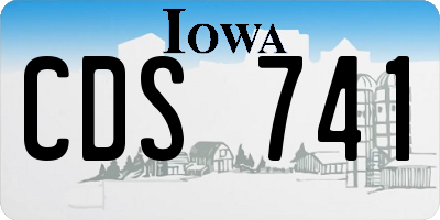 IA license plate CDS741