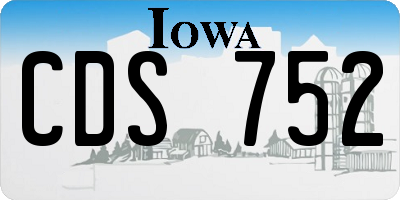 IA license plate CDS752