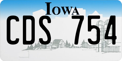 IA license plate CDS754