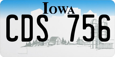 IA license plate CDS756