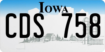 IA license plate CDS758