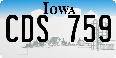 IA license plate CDS759