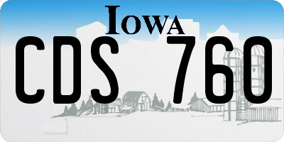IA license plate CDS760