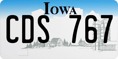 IA license plate CDS767