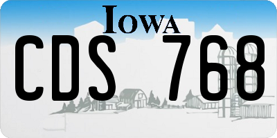 IA license plate CDS768
