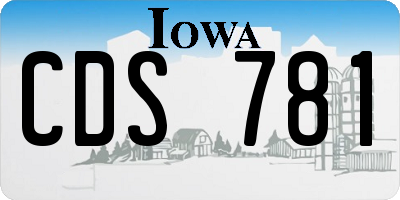IA license plate CDS781