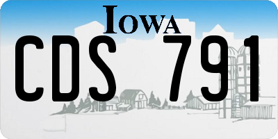 IA license plate CDS791