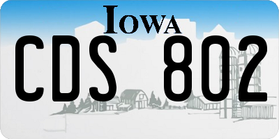 IA license plate CDS802