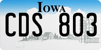 IA license plate CDS803