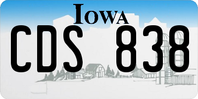 IA license plate CDS838