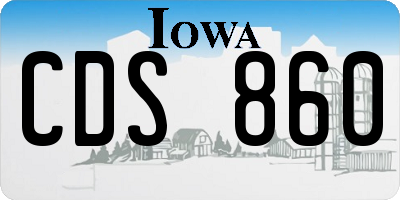IA license plate CDS860