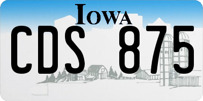 IA license plate CDS875