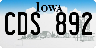 IA license plate CDS892