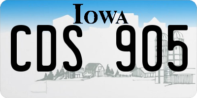 IA license plate CDS905