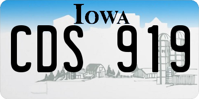 IA license plate CDS919