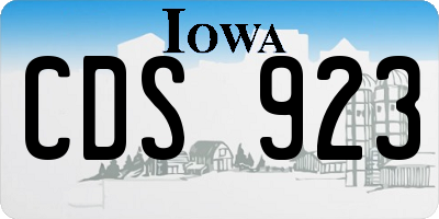 IA license plate CDS923
