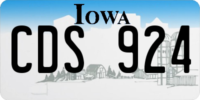 IA license plate CDS924