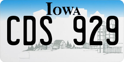 IA license plate CDS929
