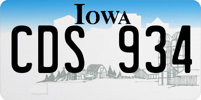 IA license plate CDS934