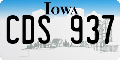 IA license plate CDS937