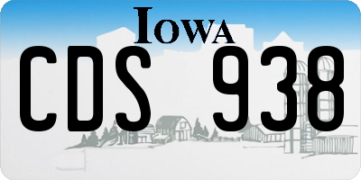 IA license plate CDS938