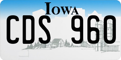 IA license plate CDS960