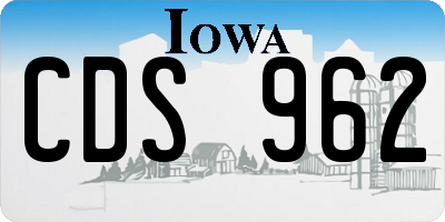 IA license plate CDS962