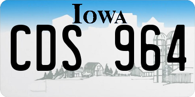 IA license plate CDS964