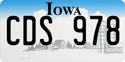 IA license plate CDS978