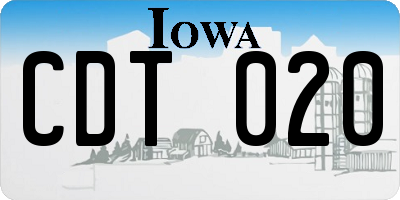 IA license plate CDT020