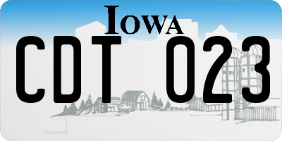 IA license plate CDT023