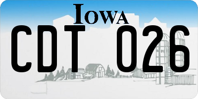 IA license plate CDT026