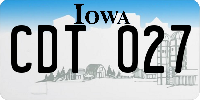 IA license plate CDT027