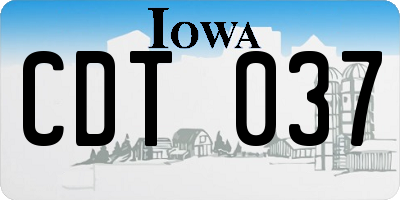 IA license plate CDT037