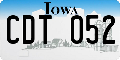 IA license plate CDT052