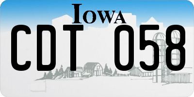 IA license plate CDT058