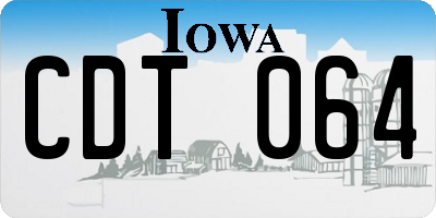IA license plate CDT064