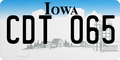 IA license plate CDT065