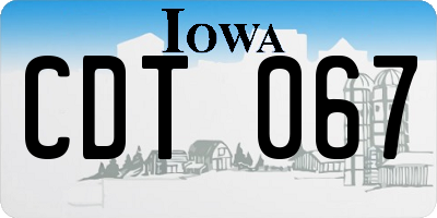 IA license plate CDT067