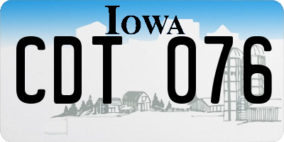 IA license plate CDT076