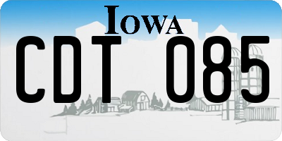 IA license plate CDT085