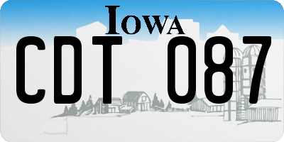 IA license plate CDT087
