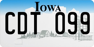IA license plate CDT099