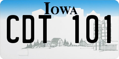 IA license plate CDT101