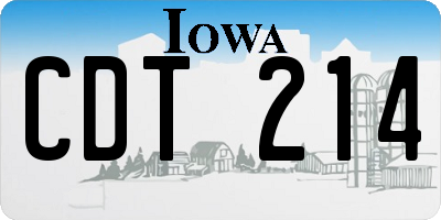 IA license plate CDT214