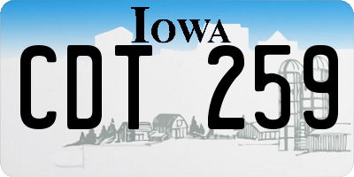 IA license plate CDT259
