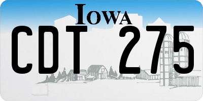 IA license plate CDT275