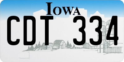 IA license plate CDT334